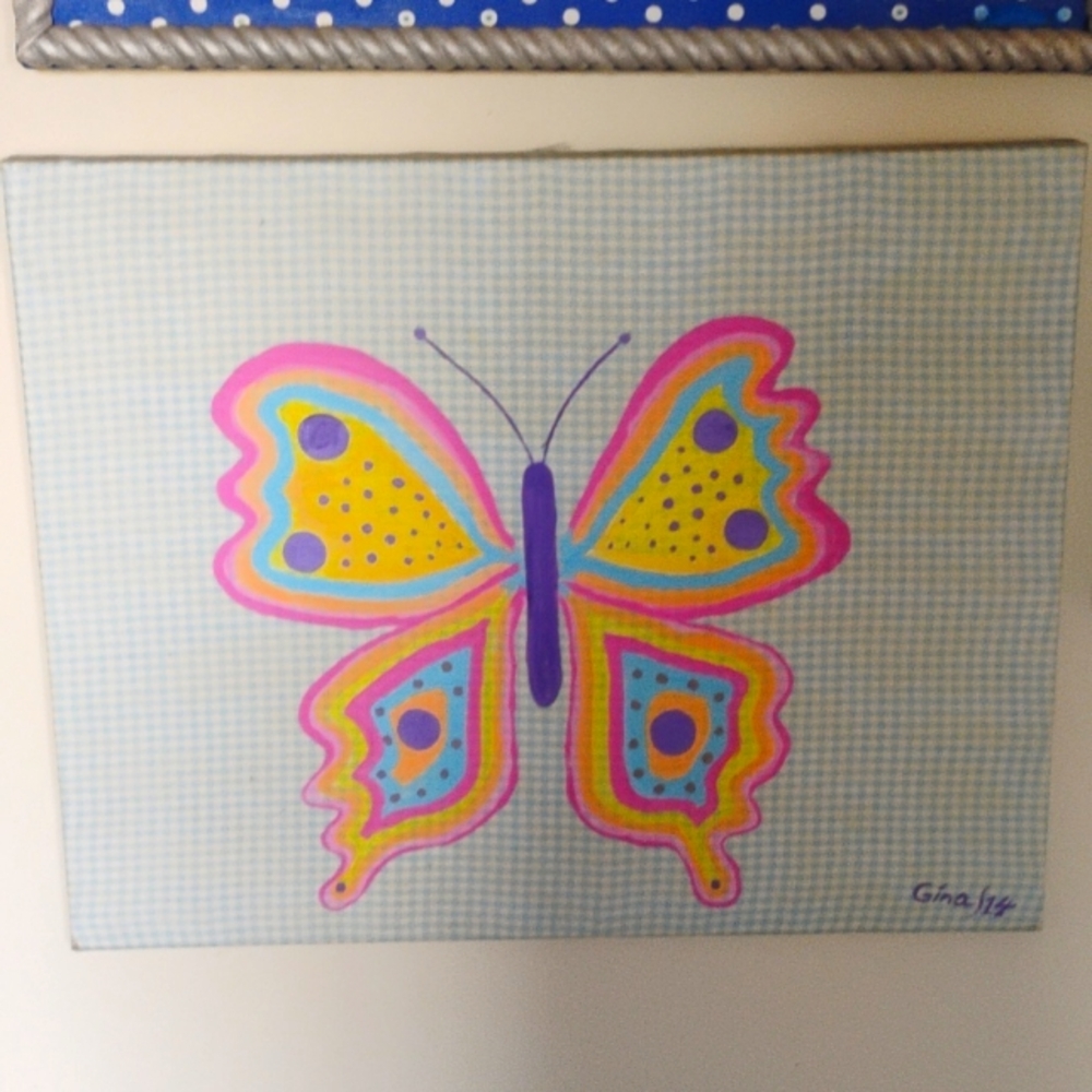 Vibrant Multicolor Butterfly Canvas Art - Picture 3 of 3